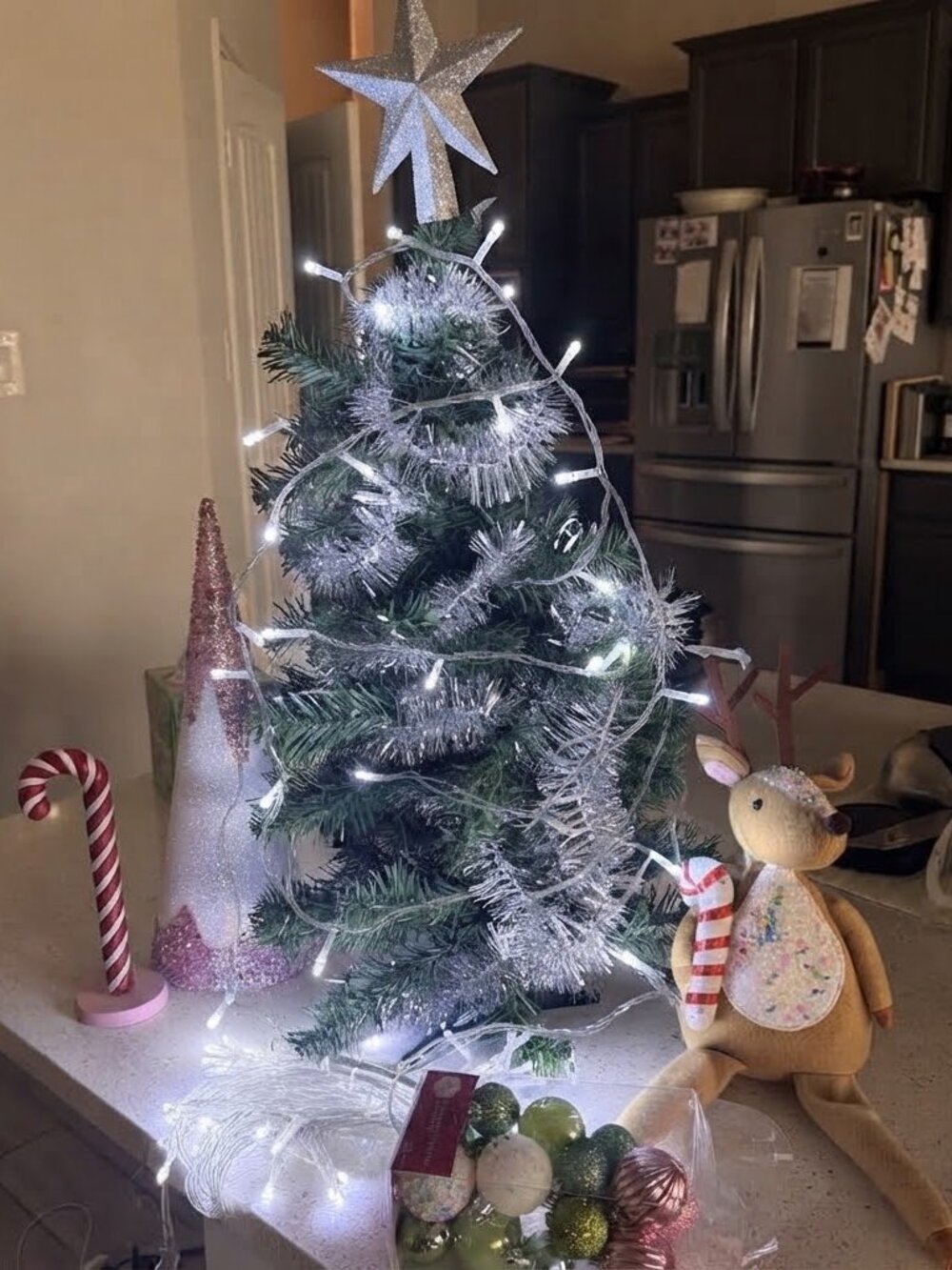 🎄 Complete Christmas Holiday Decor Set | Mini Tree, LED Lights & Ornaments